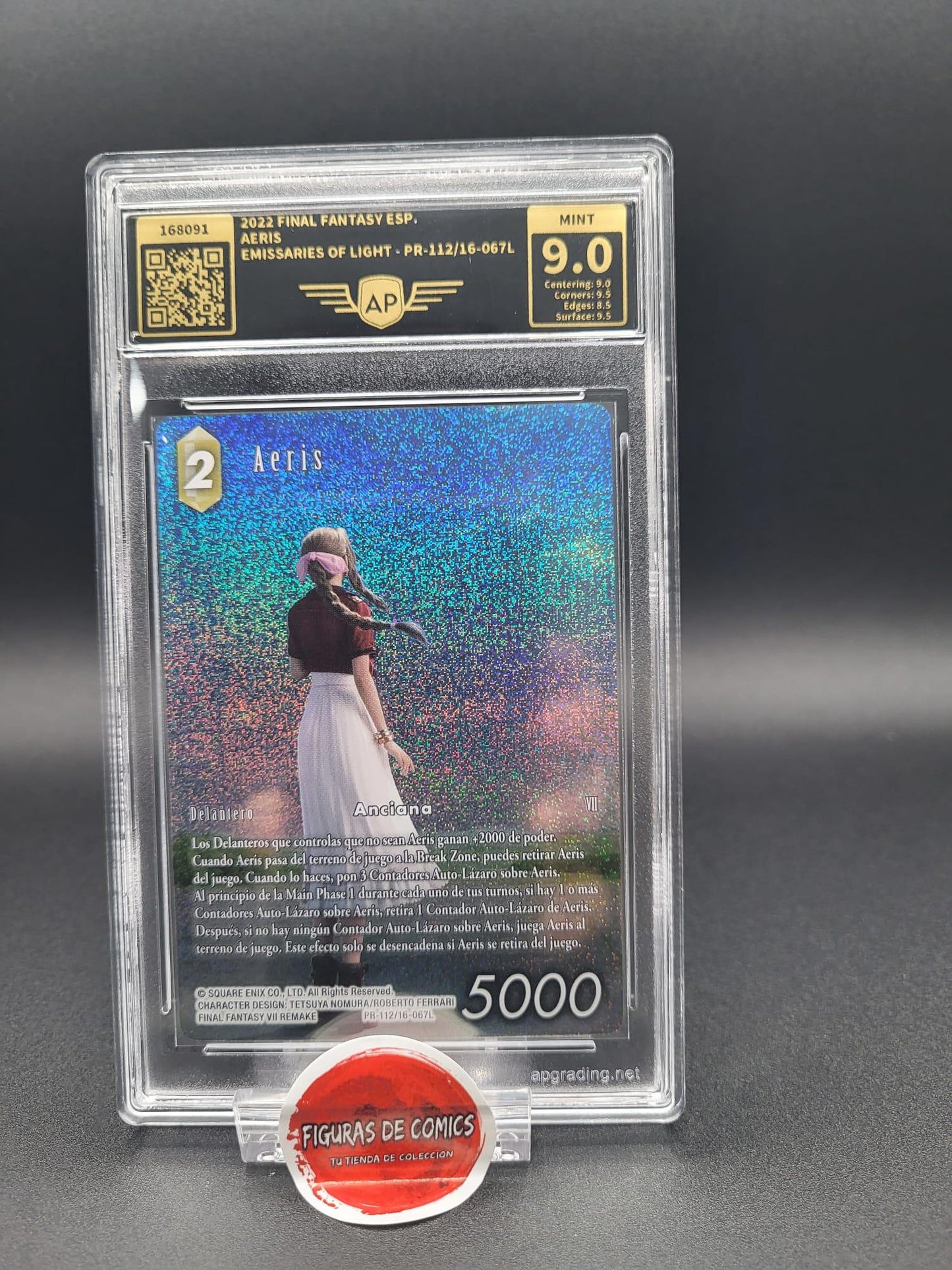 Final Fantasy 2022 TCG Carta Gradeada Aeris Emissaries of Light - PR-112/16-067L AP 9.0 Mint Español