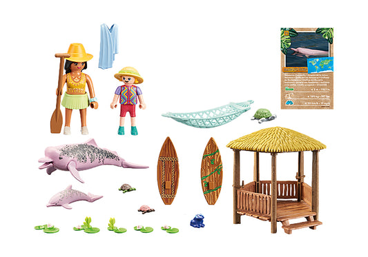 Playmobil wiltopia - tour de remo con los delfines de río