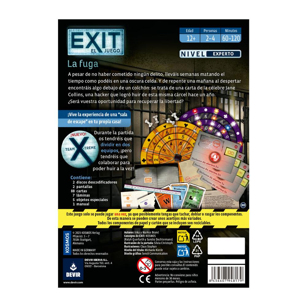 Juego de mesa exit: la fuga