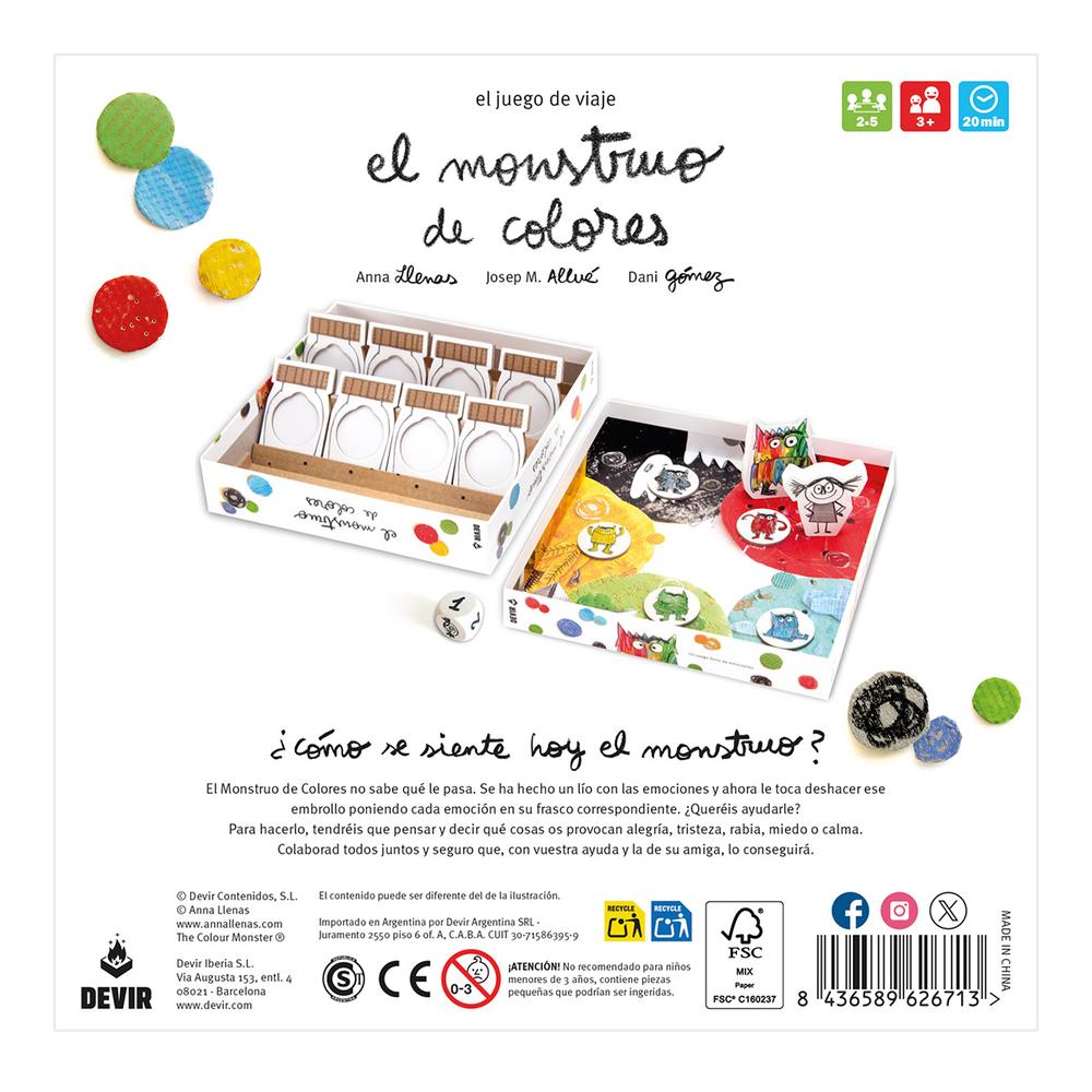 Juego de mesa el monstruo de colores