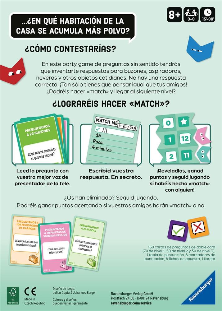 Juego de mesa hazme match si puedes