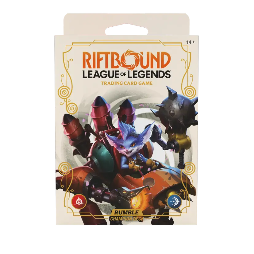 Riftbound: SPIRITFORGED Mazo de Campeon de RUMBLE del juego de cartas de League of Legends INGLES
