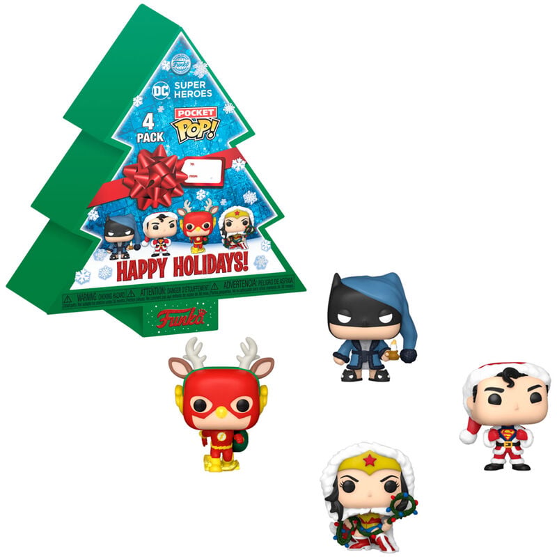 Arbol con 4 figuras Pocket POP DC Comics Happy Holidays - imagen 3