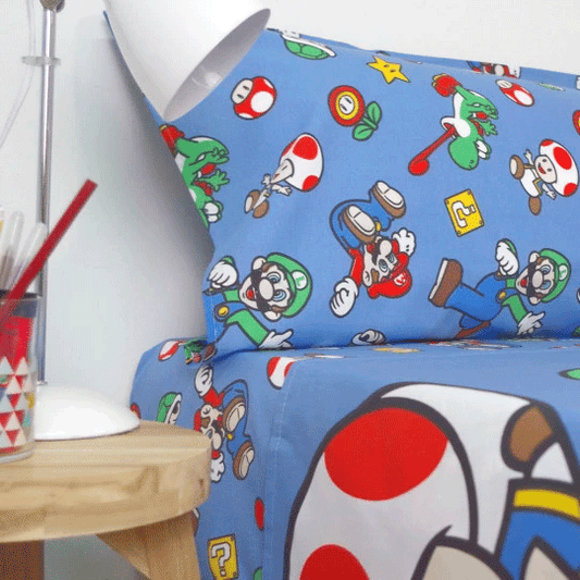 Juego sabanas Super Mario Bros 90cm - imagen 2