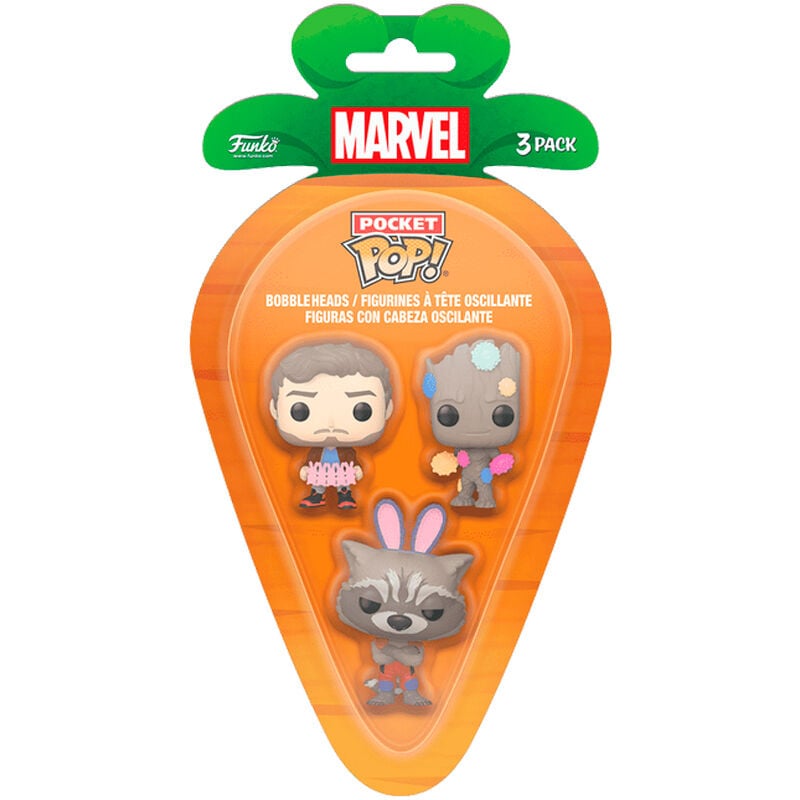 Blister 3 figuras Carrot Pocket POP Marvel Guardianes de la Galaxia Pascua - imagen 2