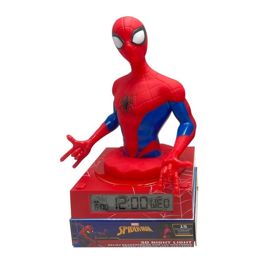 Lampara 3D con despertador Spiderman Marvel - imagen 2