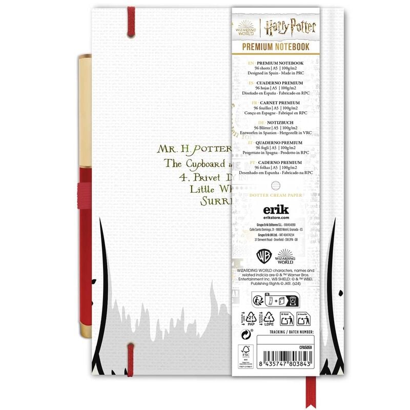 Cuaderno A5 premium + boligrafo Hedwig Harry Potter - imagen 2