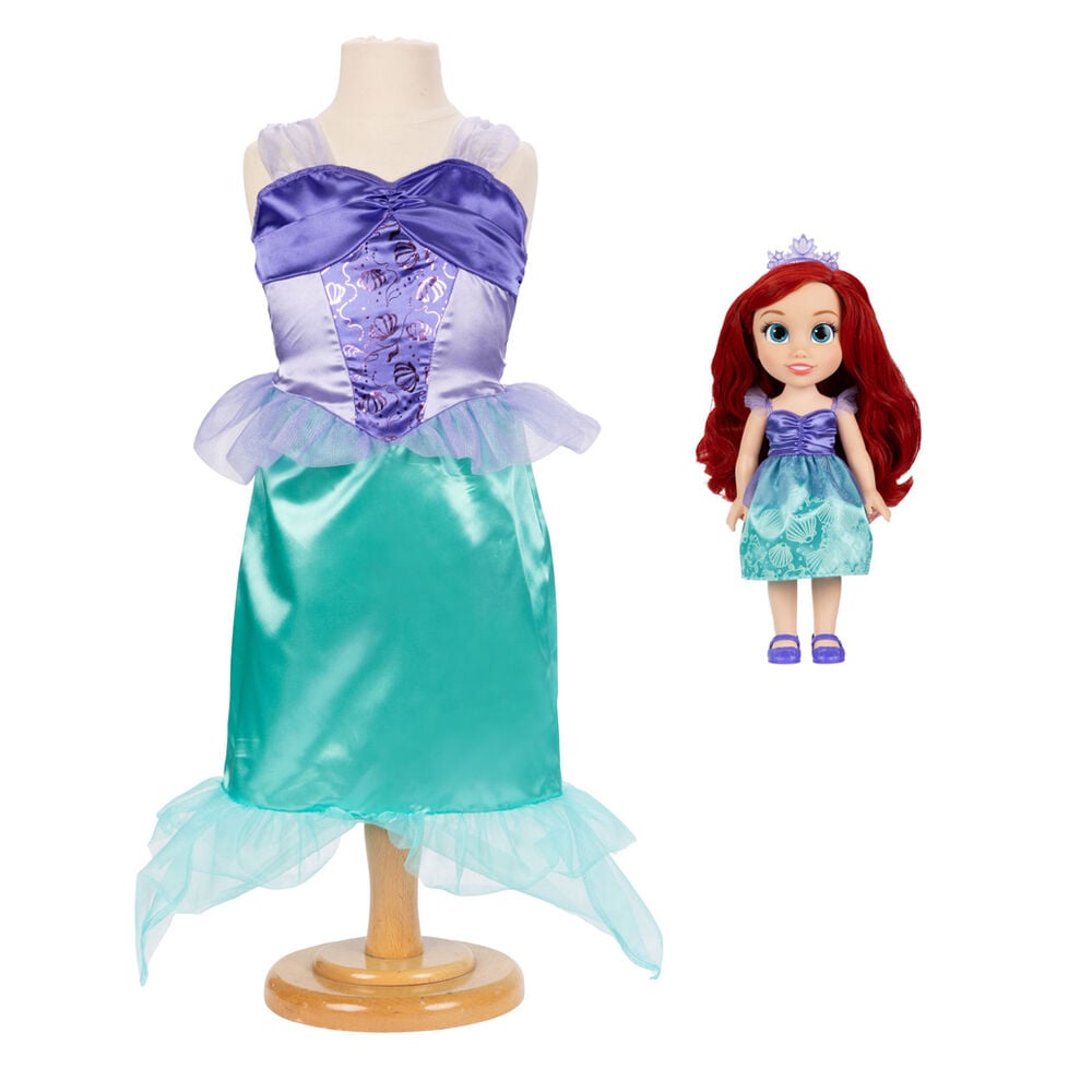 Muñeca Ariel + Disfraz La Sirenita Disney 38cm - imagen 2