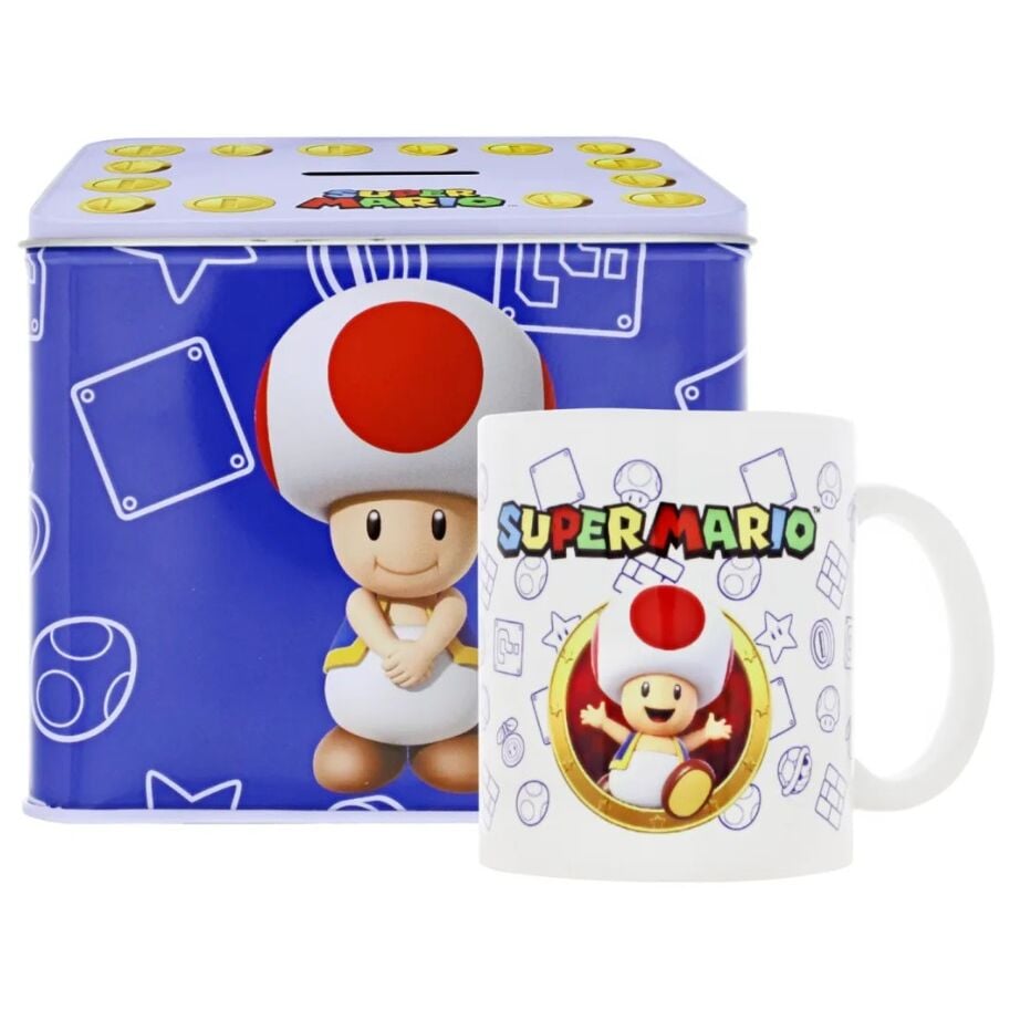 Hucha + taza Toad Super Mario Bros Nintendo - imagen 3