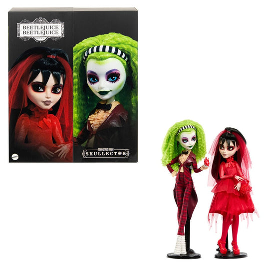 Set 2 muñecas Beetlejuice Bitelchus Monster High Skullector - imagen 2
