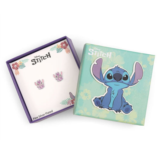 Pendientes Angel Stitch Disney plata