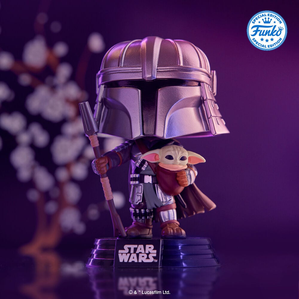 Figura POP Star Wars Impressions Mandalorian with Grogu Exclusive - imagen 3