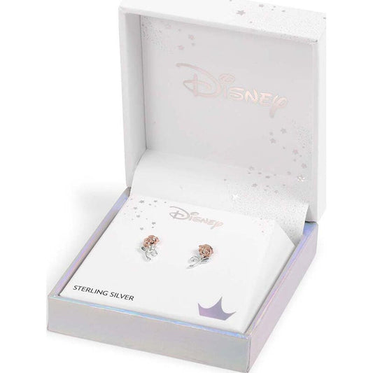 Pendientes Rosa La Bella y la Bestia Disney plata - imagen 2