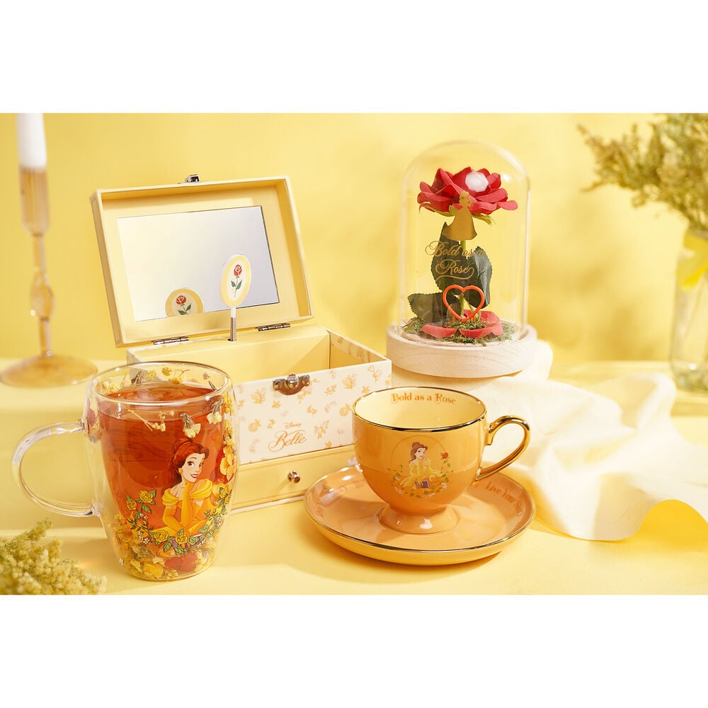 Taza cristal flores secas Bella Princesas Disney - imagen 6