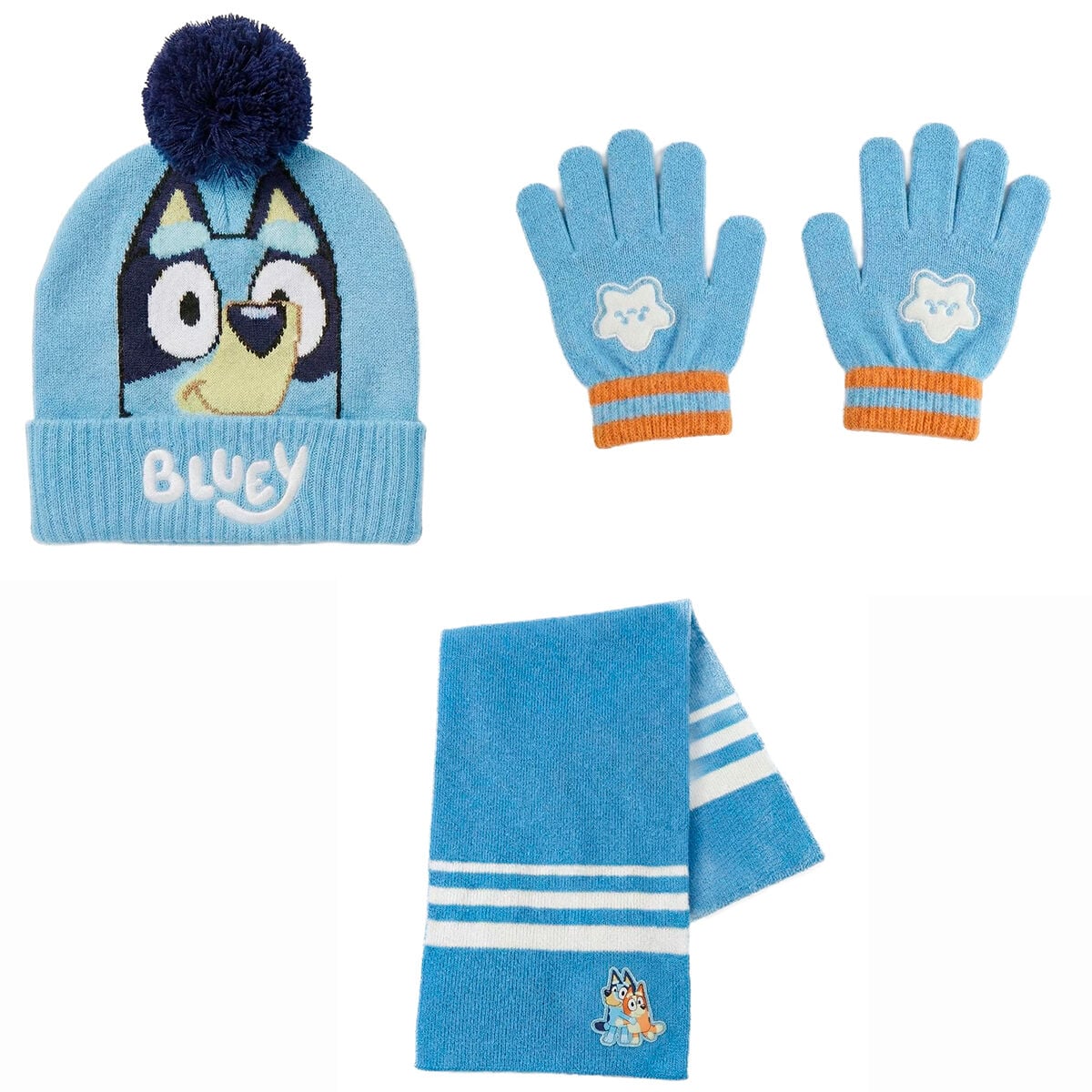 Conjunto gorro guantes bufanda cuello Bluey - imagen 4