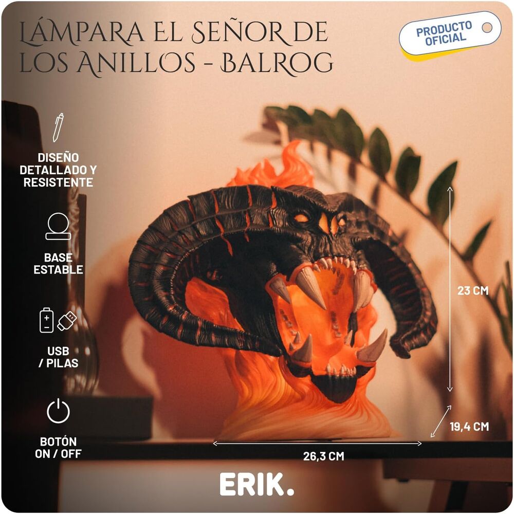 Lampara Balrog El Señor de los Anillos - imagen 3
