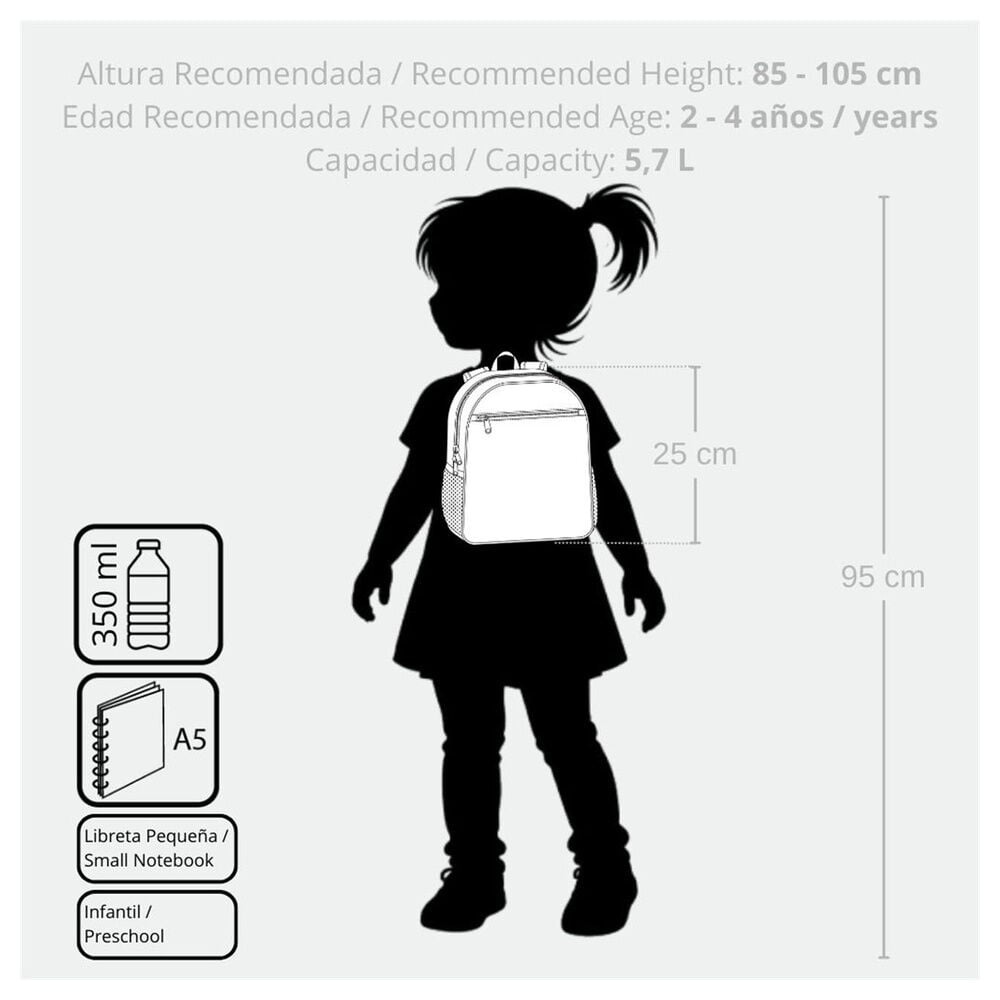 Mochila Beach & Love Stitch Disney 25cm adaptable - imagen 5