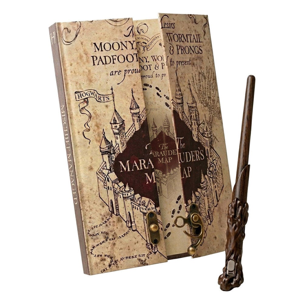 Set cuaderno A5 + mapa desplegable + boligrafo magico Harry Potter - imagen 3