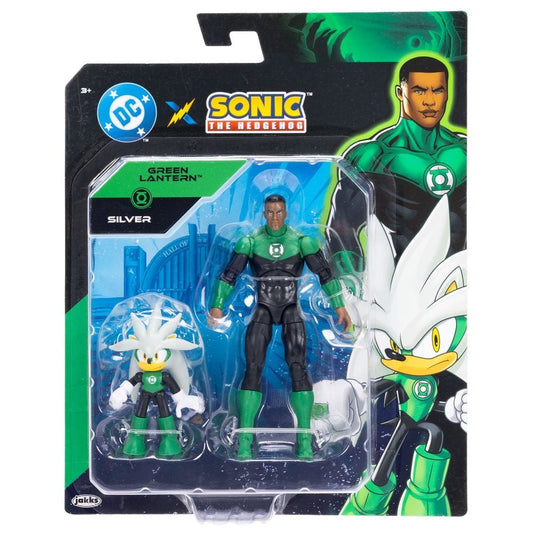 Figura Silver & Linterna Verde Sonic The Hedgehog x Dc Comics