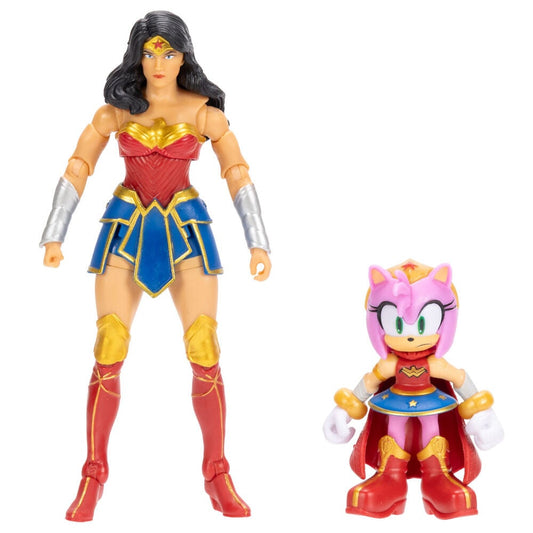 Figura Amy & Wonder Woman Sonic The Hedgehog x Dc Comics