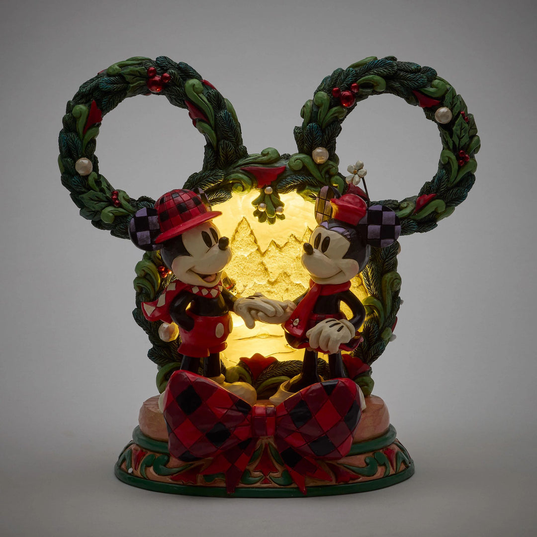 Figura Mickey y Minnie Diorama Con Luz Disney Edición especial Limitada firmada por Jim Shore 19,5 cm — vista adicional 3