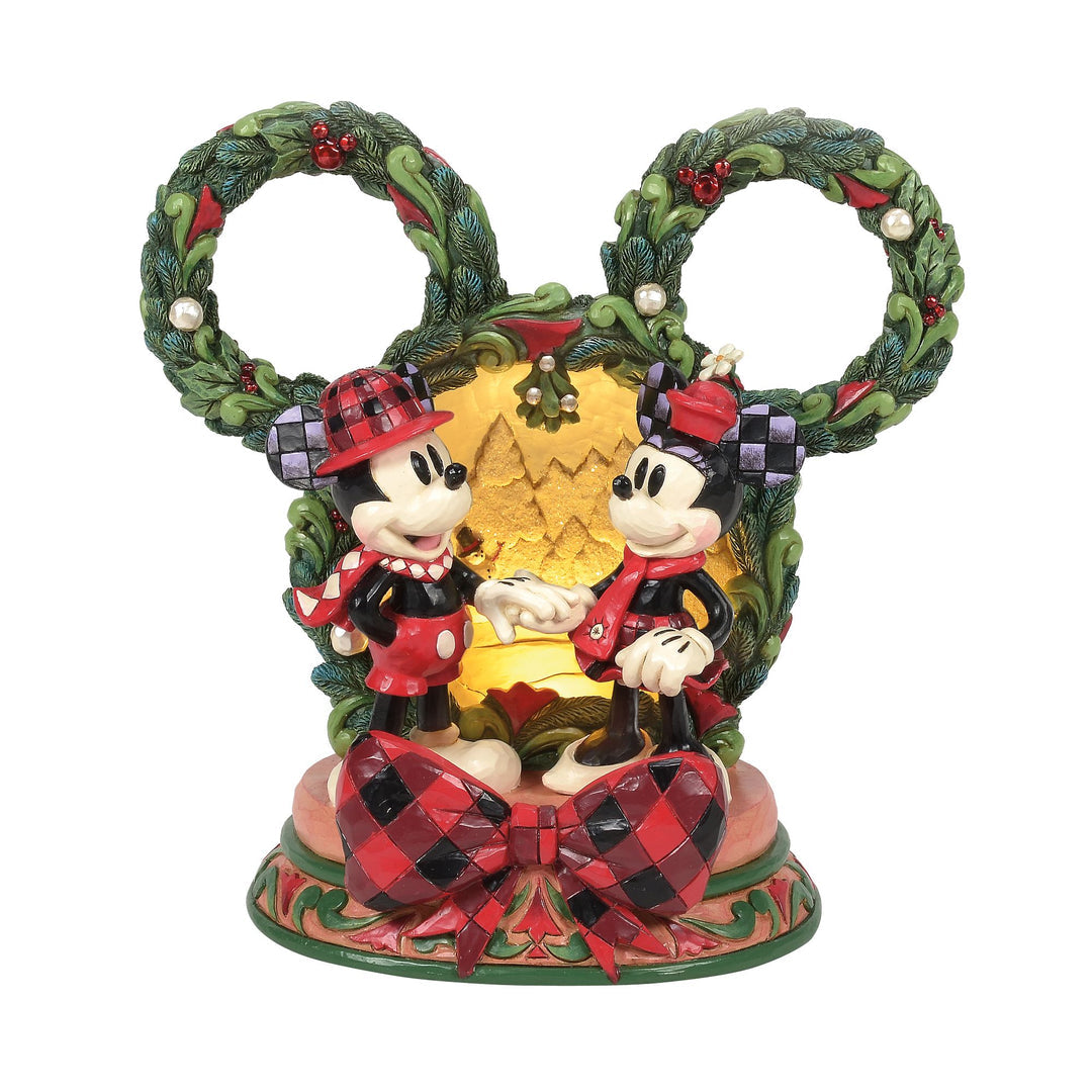Figura Mickey y Minnie Diorama Con Luz Disney Edición especial Limitada firmada por Jim Shore 19,5 cm — vista adicional 1