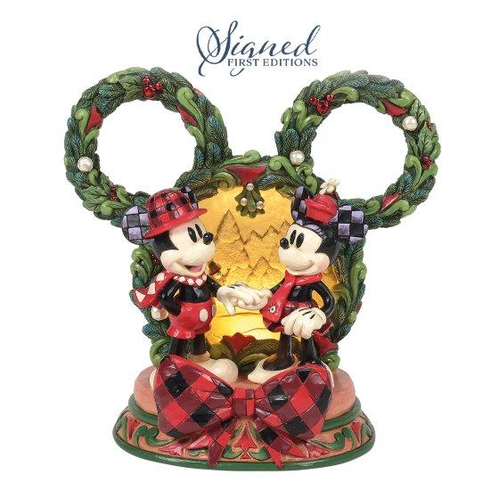 Figura Mickey y Minnie Diorama Con Luz Disney Edición especial Limitada firmada por Jim Shore 19,5 cm