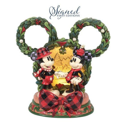 Figura Mickey y Minnie Diorama Con Luz Disney Edición especial Limitada firmada por Jim Shore 19,5 cm