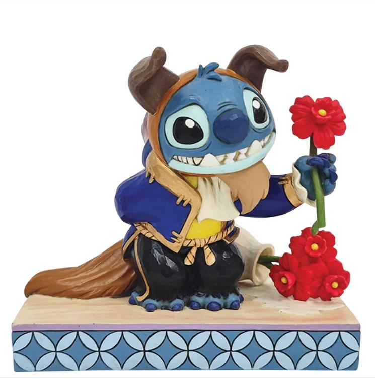 FIGURA LA BELLA Y LA BESTIA, STITCH COMO LA BESTIA DISNEY 13.5 CMS