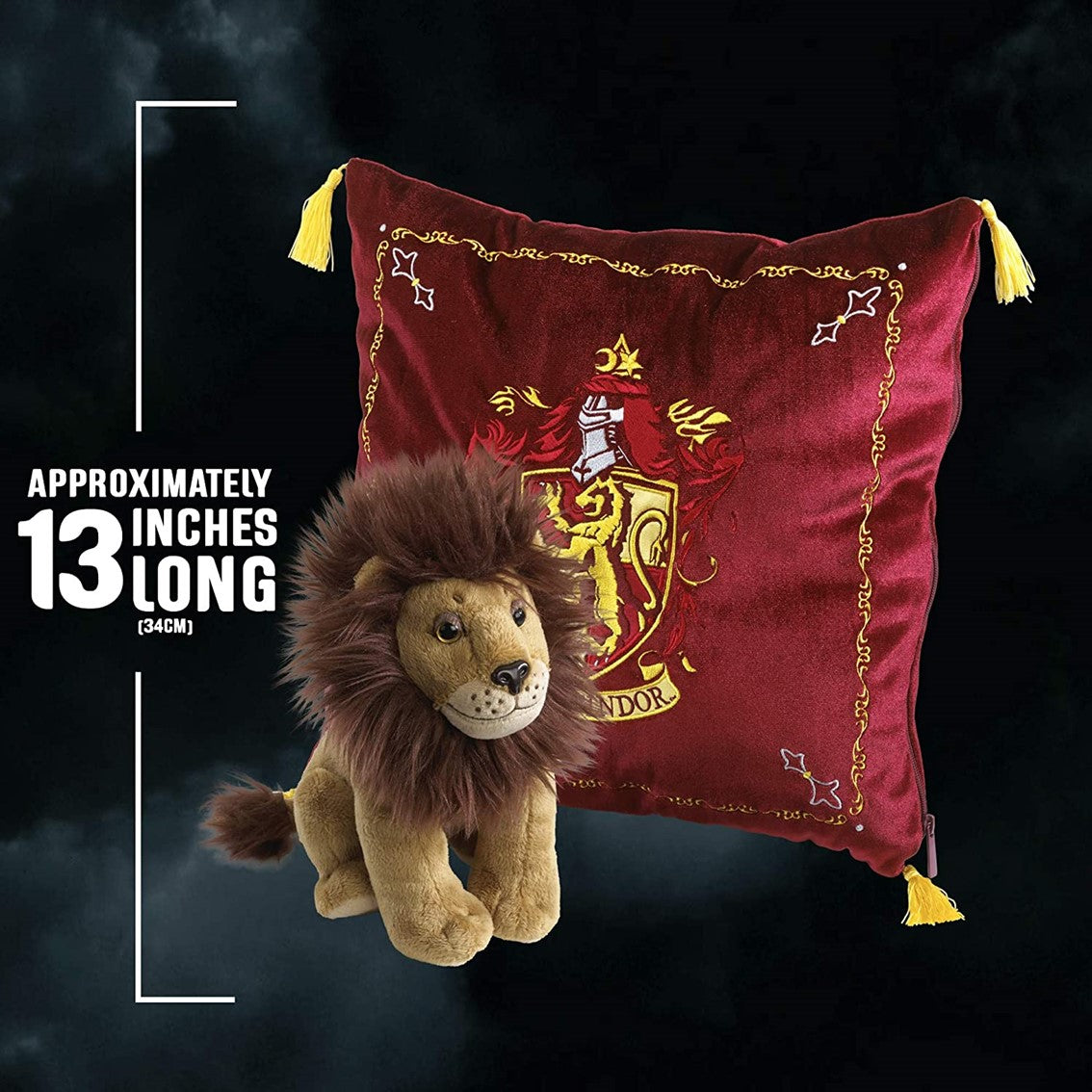 Peluche pack the noble collection harry potter leon mascota gryffindor + cojin gryffindor
