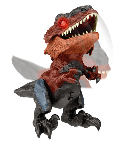 Figura mattel jurassic world dinosaurio desenjaulado en llamas