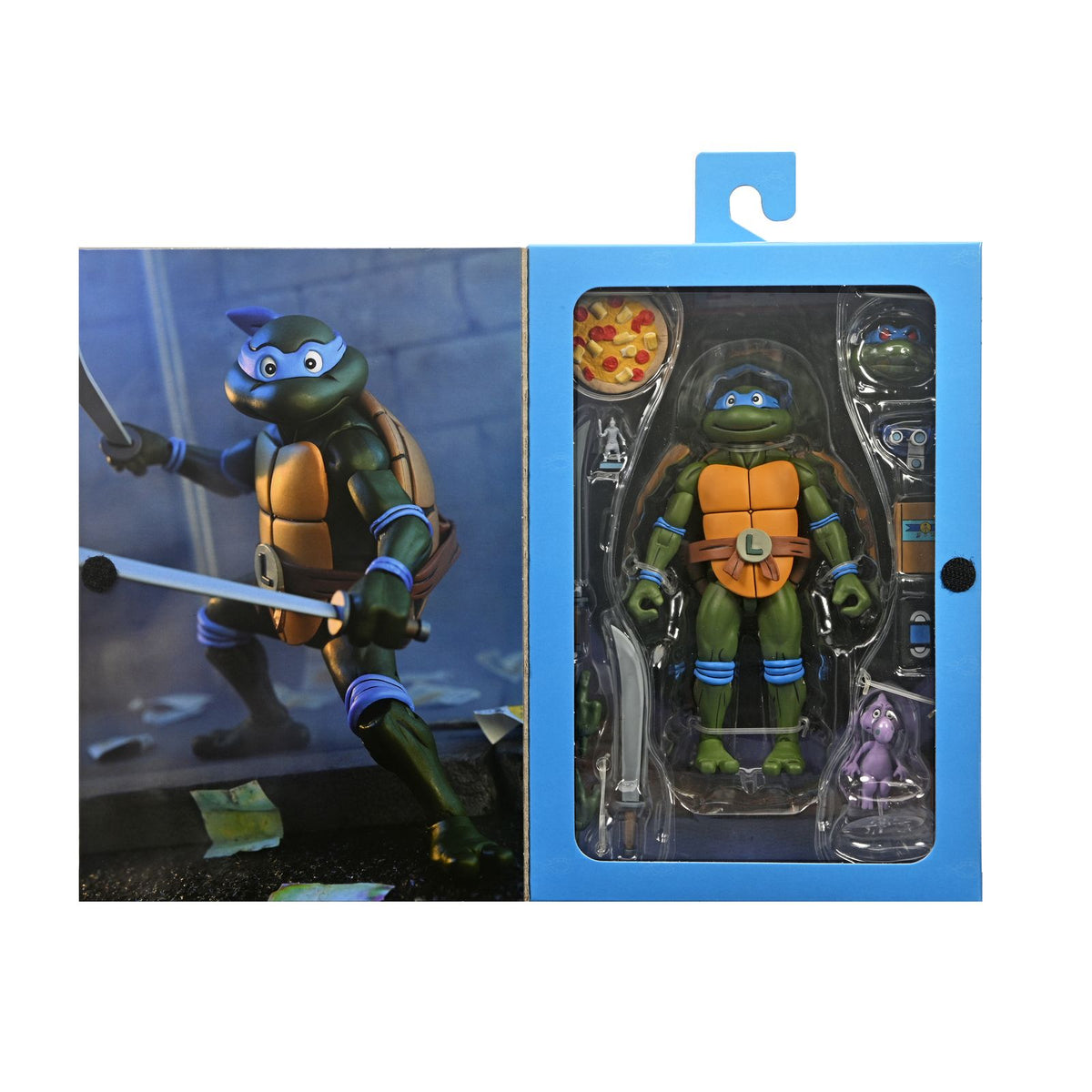 Figura neca teenage mutant ninja turtles cartoon ultimate leonardo vhs scale action 18cm