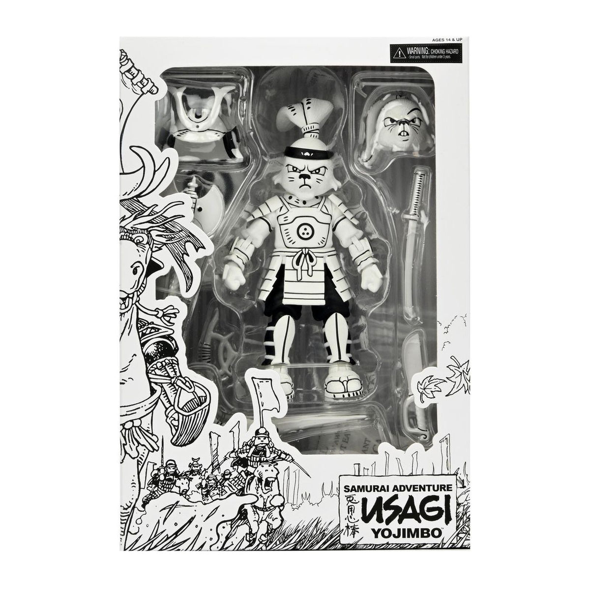 Figura neca usagi yojimbo black & white ver. scale action 18cm