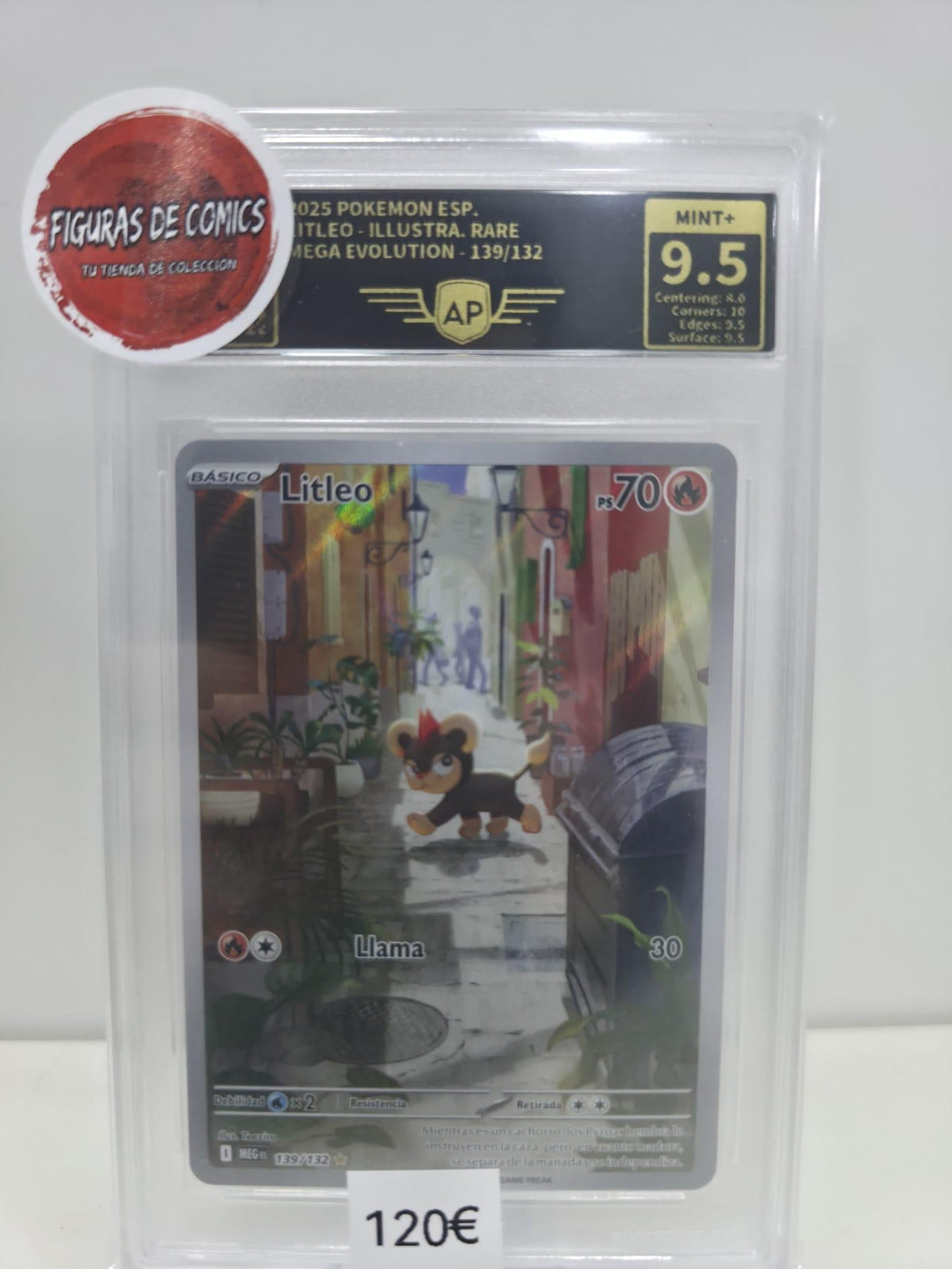Pokemon TCG Carta Gradeada 2025 LITLEO - ILLUSTRA. RARE MEGA EVOLUTION 139/132 AP MINT+ 9.5 ESPAÑOL
