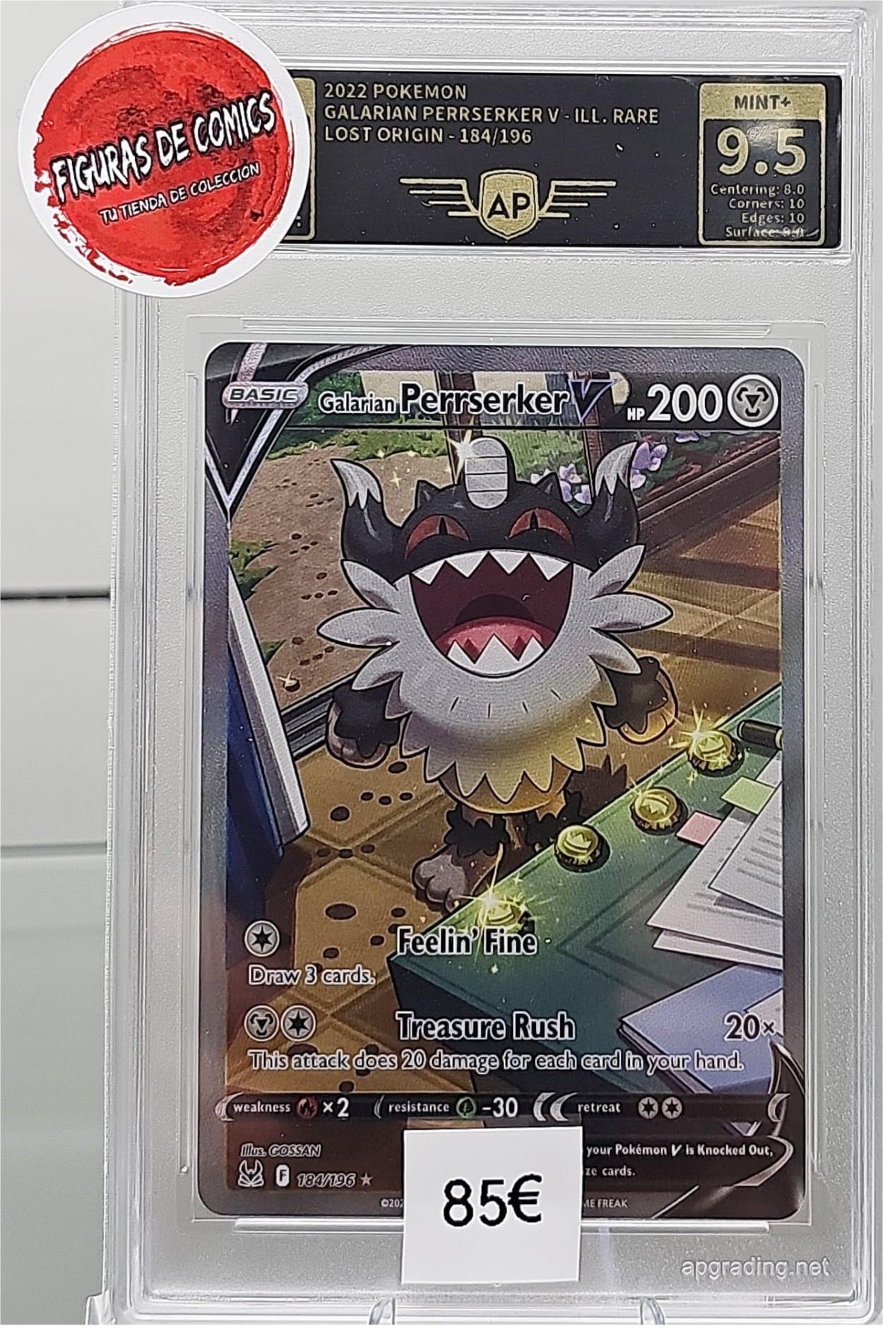 Pokémon TCG Carta Gradeada 2022 GALARIAN PERRSERKER V - ILL.RARE LOST ORIGIN - 184/196 AP MINT+ 9.5 INGLÉS