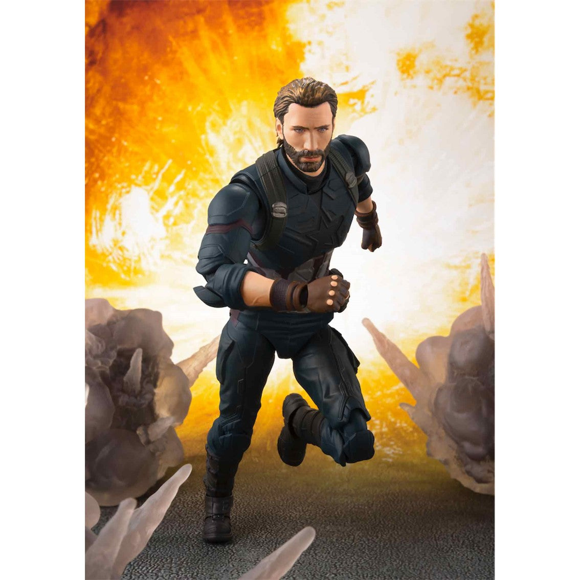 Figura tamashi nations marvel avengers infinity war capitan america 16 cm set de efectos especiales