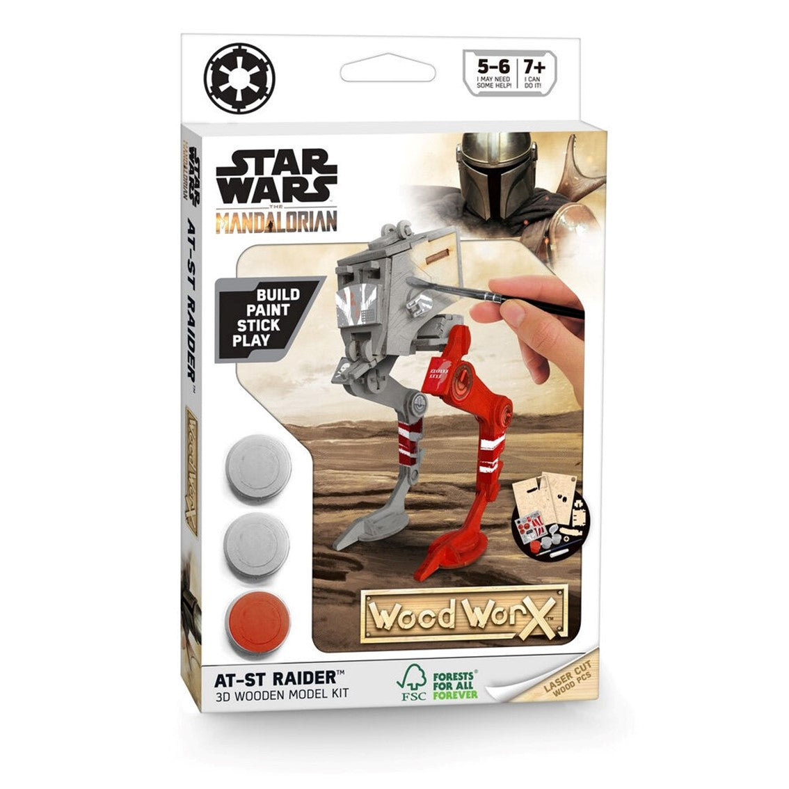 Replica madera para pintar woodwork star wars at - st walker imperial