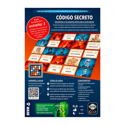 Juego de mesa devir código secreto pegi 8