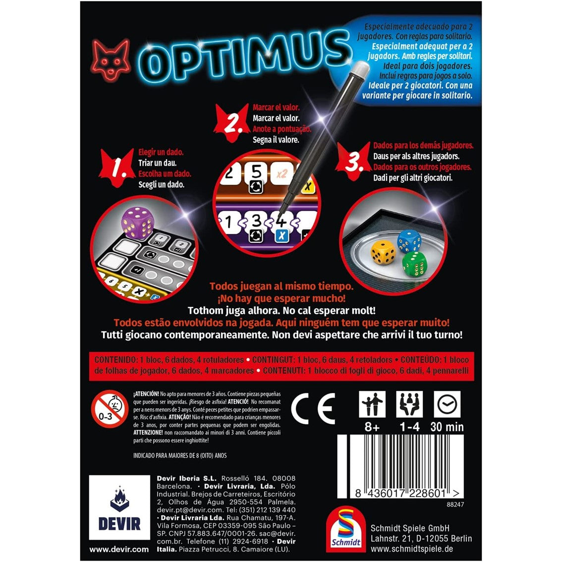 Juego de mesa devir optimus pegi 8