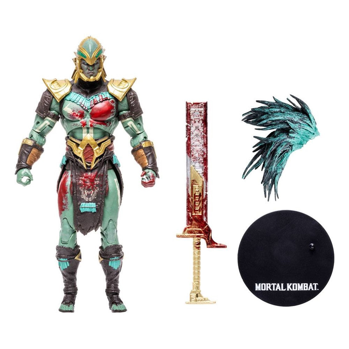 Figura mcfarlane toys mortal kombat kotal kahn (sangriento)