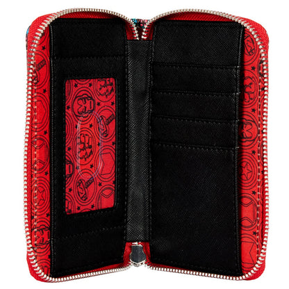 Cartera monedero loungefly funko marvel avengers tattoo zip around wallet