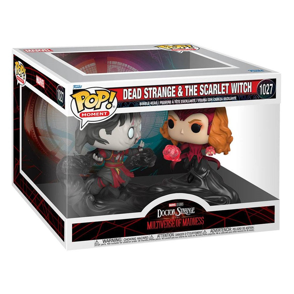 Funko pop moments marvel doctor strange multiverso de la locura doctor strange necromance vs bruja escarlata 60915