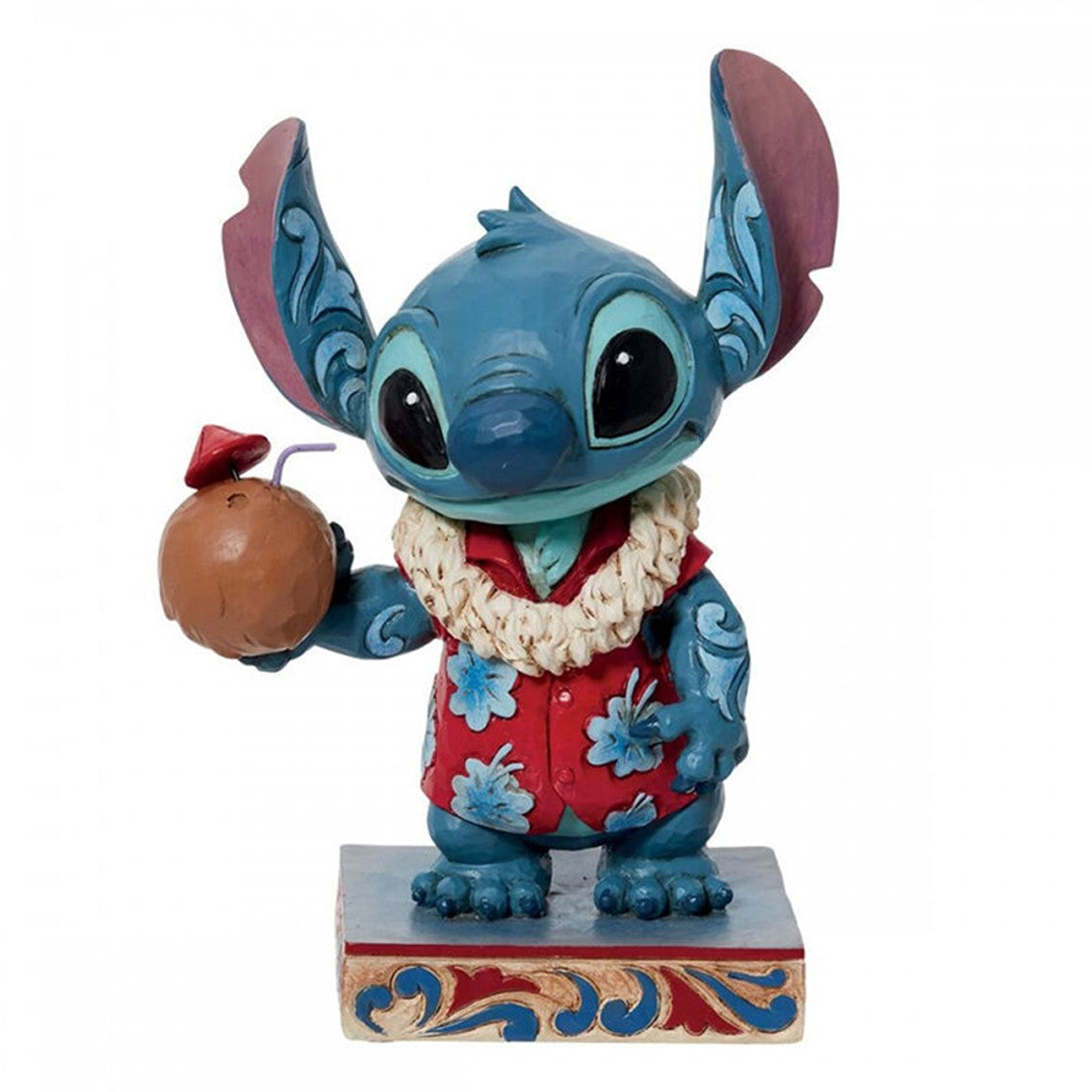 Figura decorativa enesco disney lilo & stitch -  stitch hawaiano
