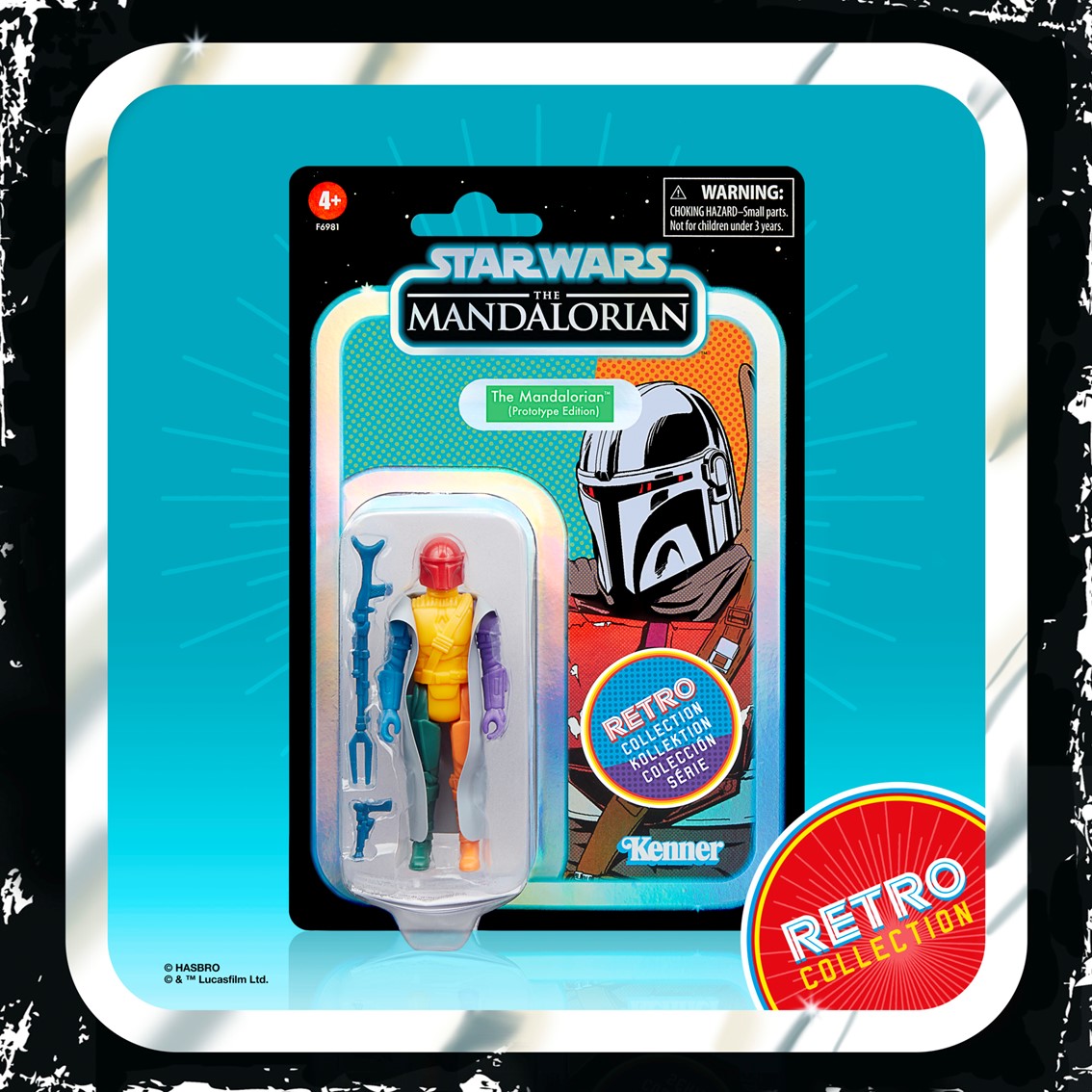 Figura hasbro star wars retro prototype series -  the mandalorian (modelo aleatorio)