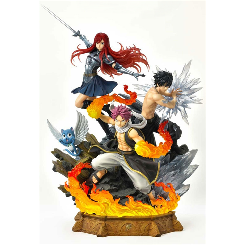 Figura prime 1 studio fairy tail estatua natsu gray erza happy deluxe version