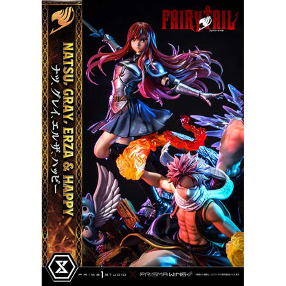 Figura prime 1 studio fairy tail estatua natsu gray erza happy deluxe version