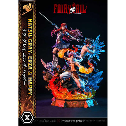 Figura prime 1 studio fairy tail estatua natsu gray erza happy deluxe version
