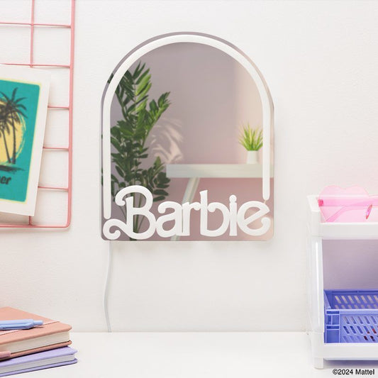 Espejo de neón led de montaje en pared barbie