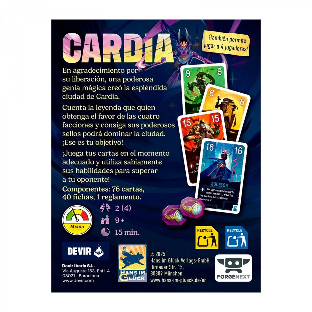 Juego de mesa duelo por cardia