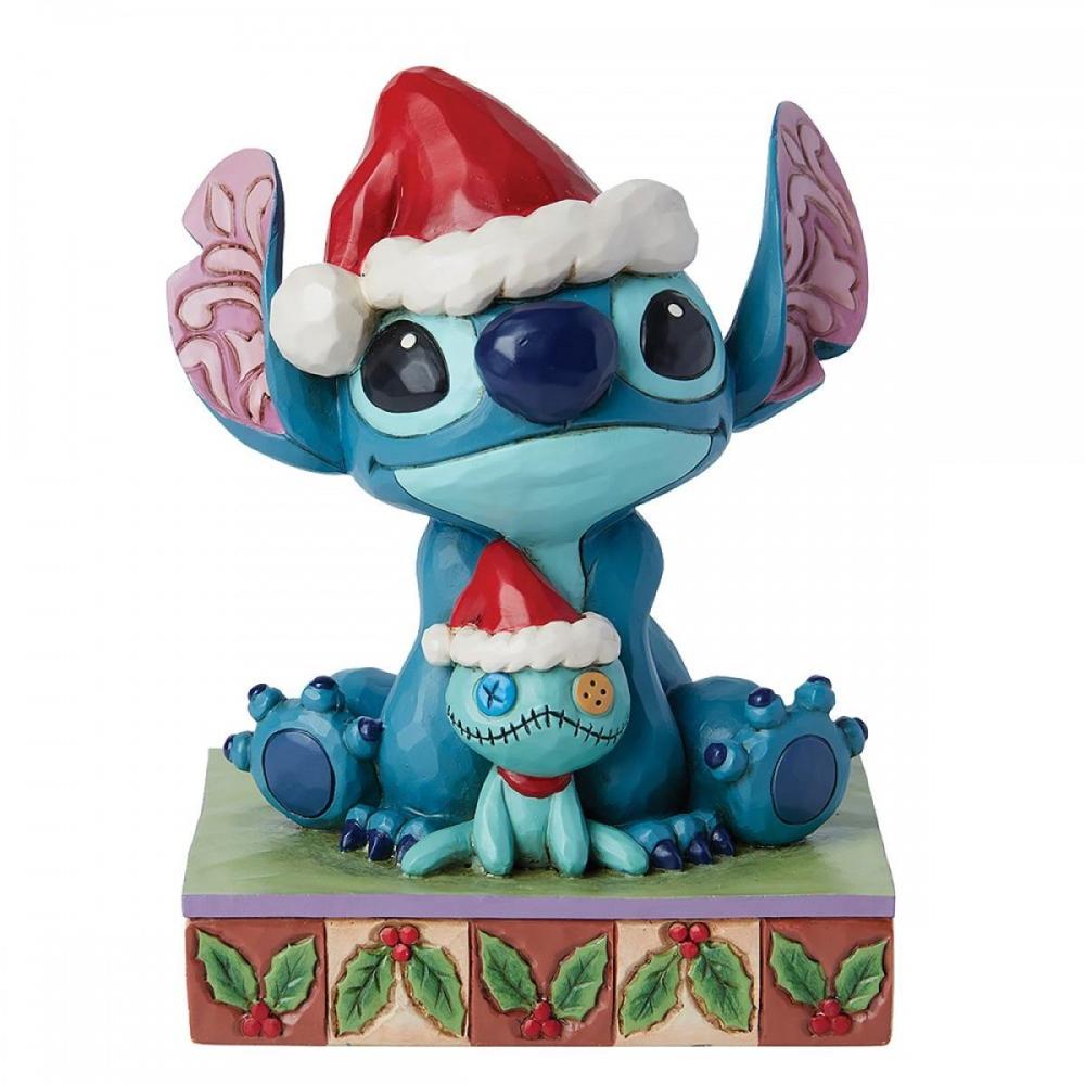 Figura enesco disney santa stitch con scrump